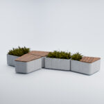 Бетонная Скамья/Цветочник для сада Сегмент